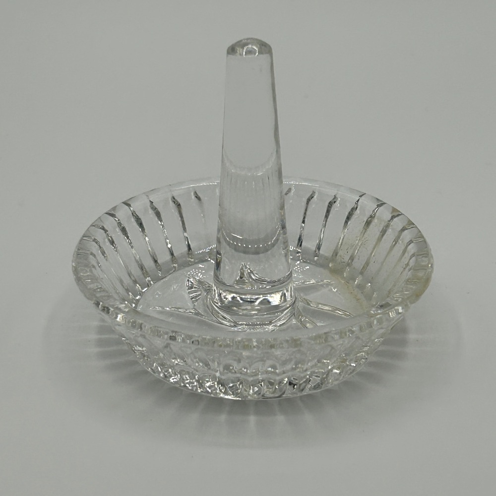 Clear Glass Thick Ring Cone Holder Display Jewelry Organizer Vanity‎ Decor 3"x3"